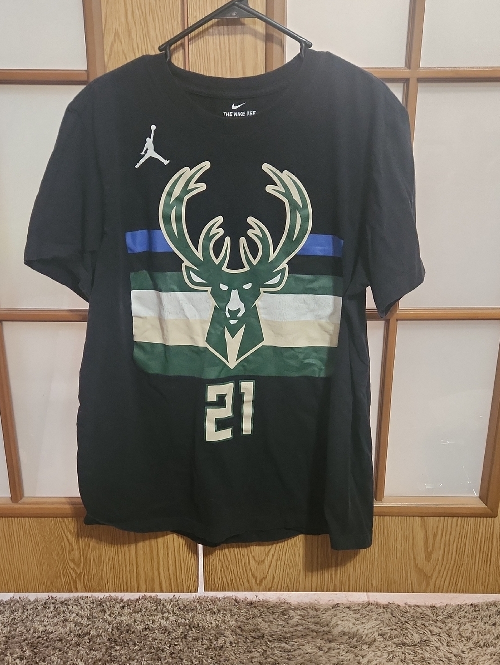 Nike Black Milwaukee Bucks Graphic Jrue Holiday #21 Tshirt Mens Large